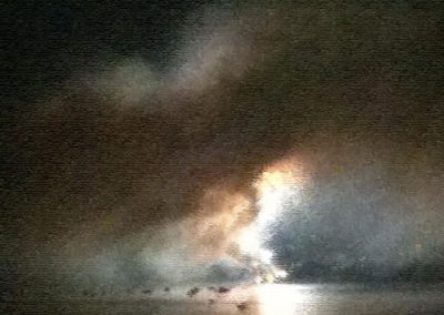 Fuegos artificiales Altea, parecen galeones en guerra