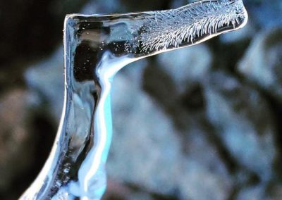 Formación de hielo curiosa, parece un caballito de mar